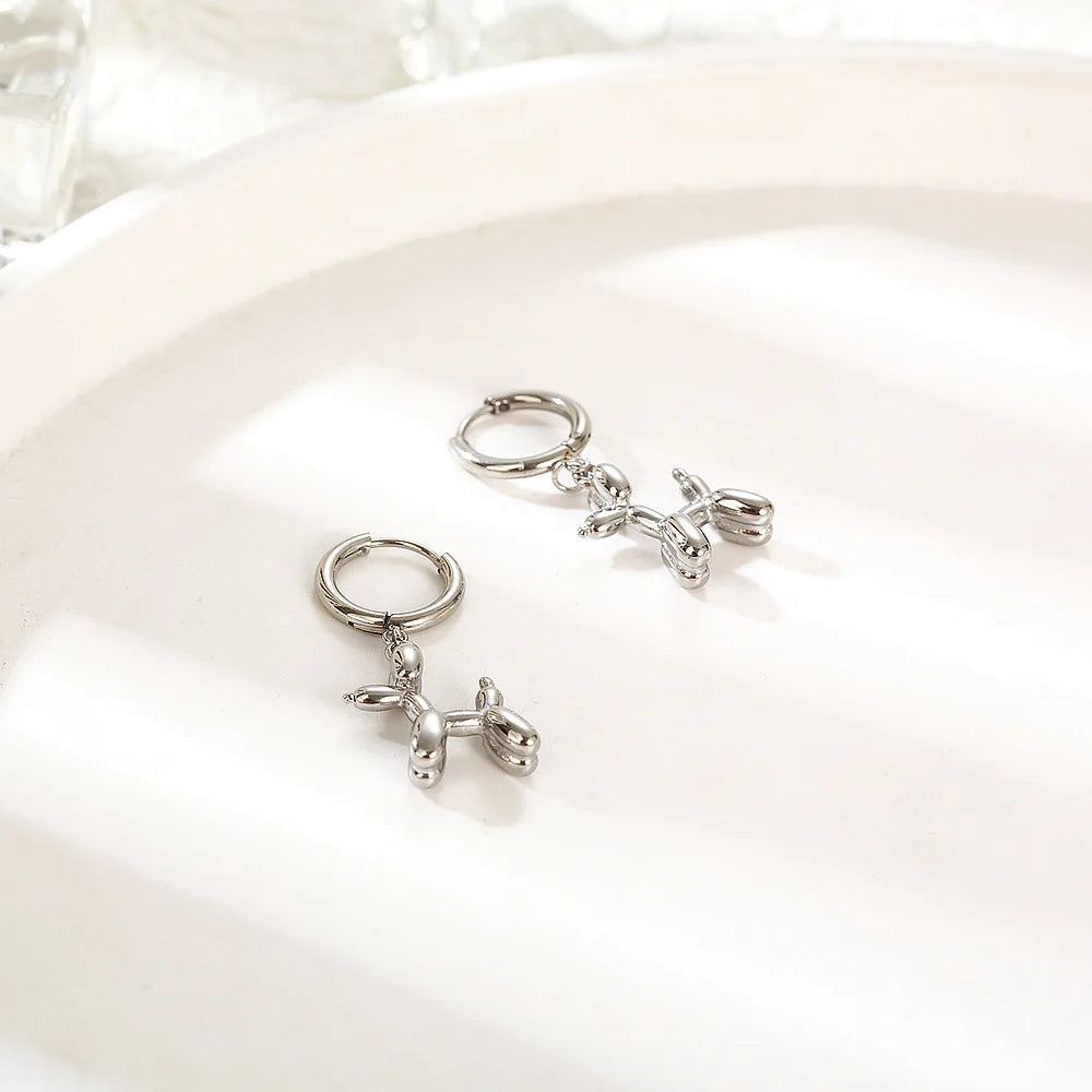 Balloon Dog Huggie Earrings - view 3