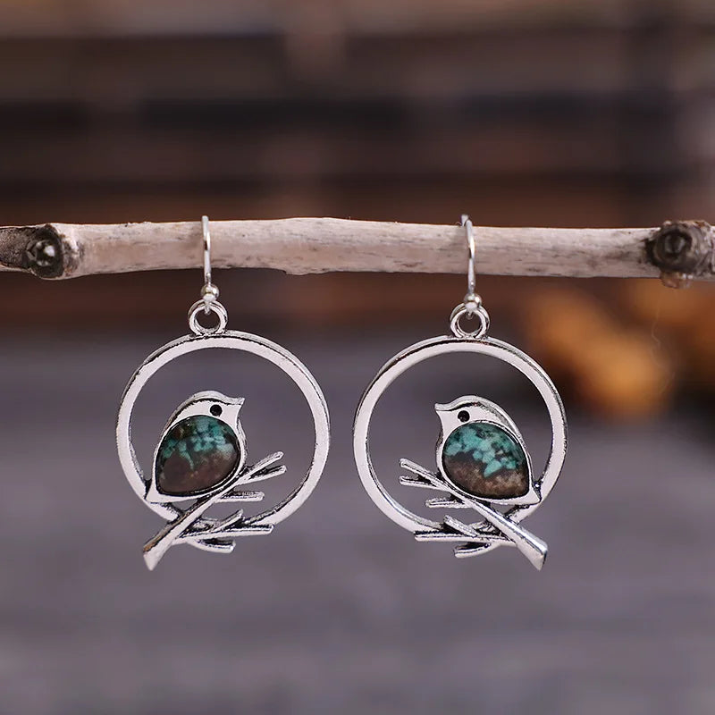 Bird in a Ring Drop Earrings - view 5