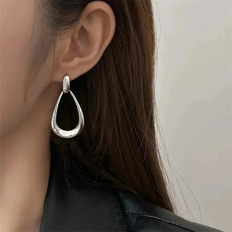 Open Teardrop Silver-Tone Earrings – view 3