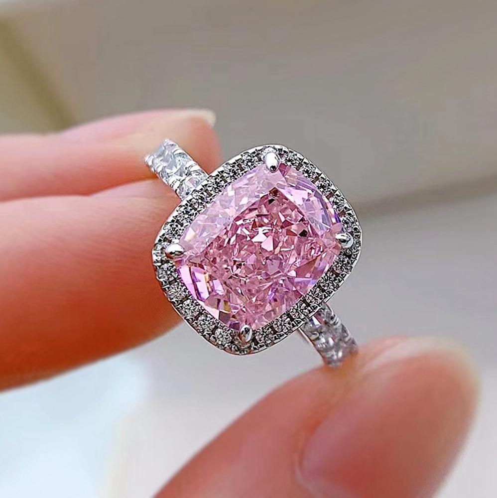 Pink Cushion Halo Ring – view 2