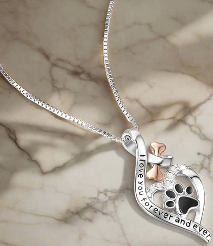Always in My Heart Paw Necklace - view 2