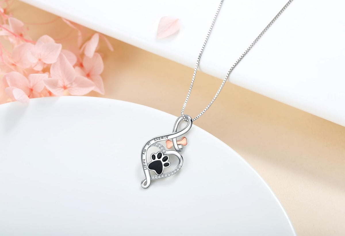 Always in My Heart Paw Necklace - view 4
