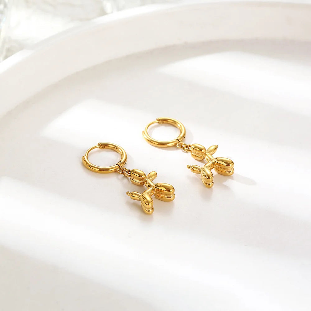 Balloon Dog Huggie Earrings - view 2