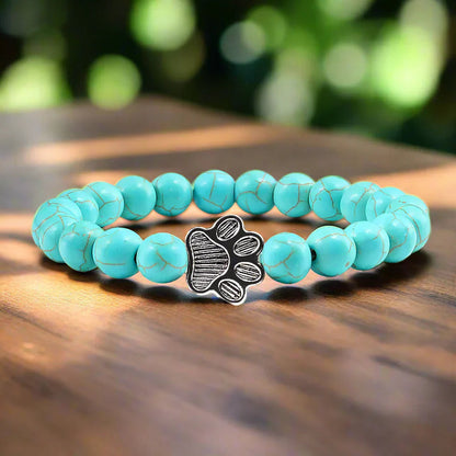 Beaded Paw Charm Bracelet