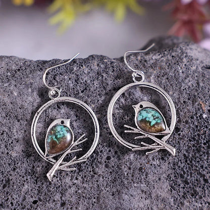 Bird in a Ring Drop Earrings - view 4