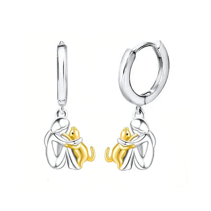 Cat Hug Stud Earrings - view 2