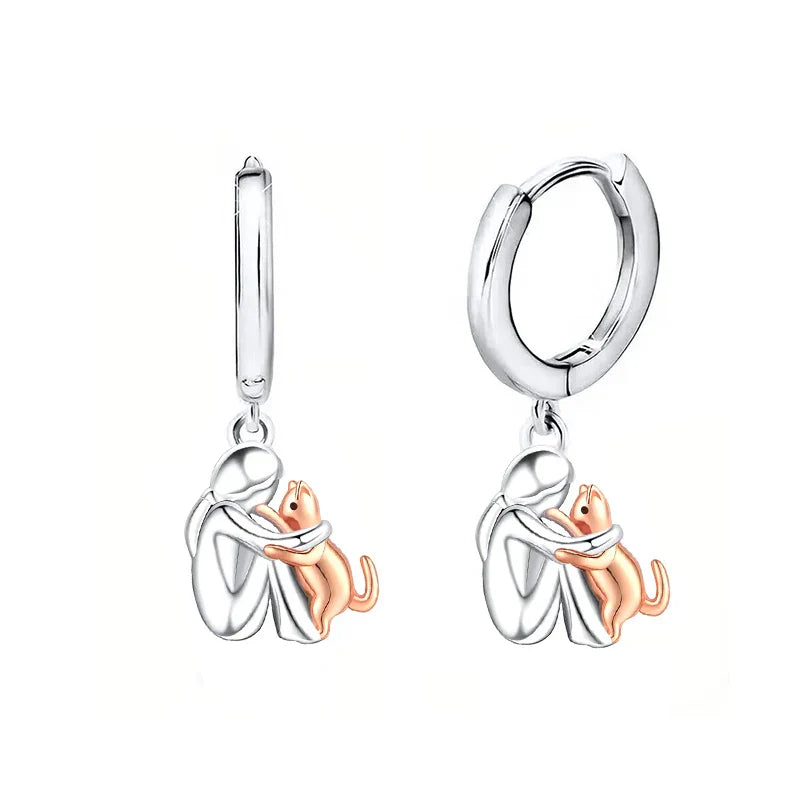 Cat Hug Stud Earrings - view 3