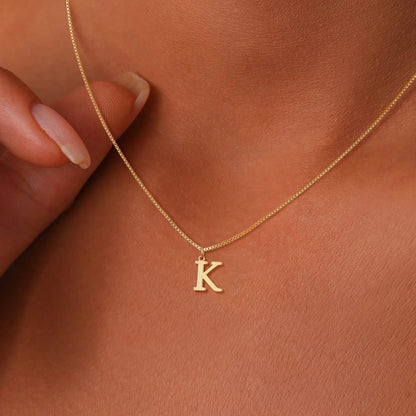 Classic Serif Initial Necklace - view 3