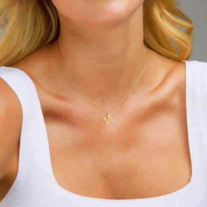 Classic Serif Initial Necklace - view 5