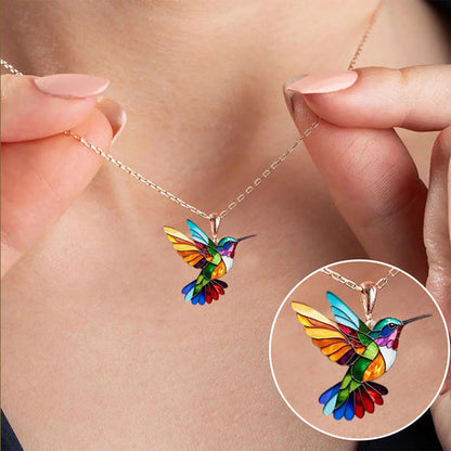 Colourful Hummingbird Necklace - view 2
