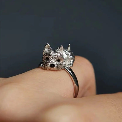 Curled-Up Dog Adjustable Ring - view 3