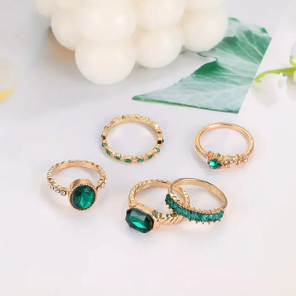 Emerald-Green Stacking Ring Set - view 2