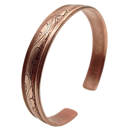 Engraved Vine Copper Cuff