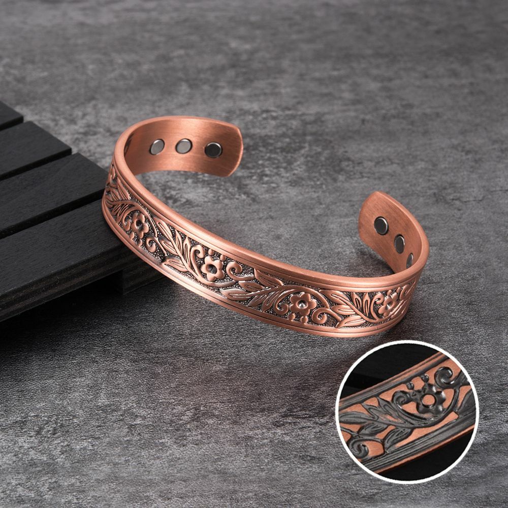 Engraved Vine Copper Cuff – view 6