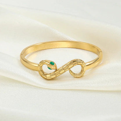 Gold Serpent Infinity Bangle