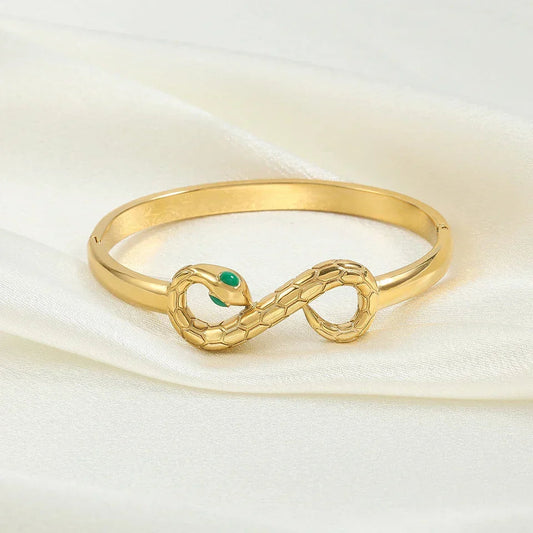 Gold Serpent Infinity Bangle