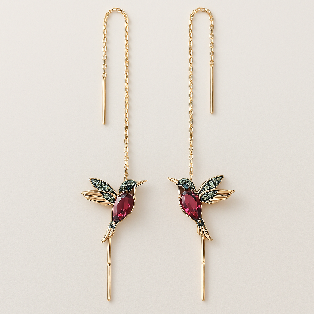 Hummingbird Threader Drop Earrings