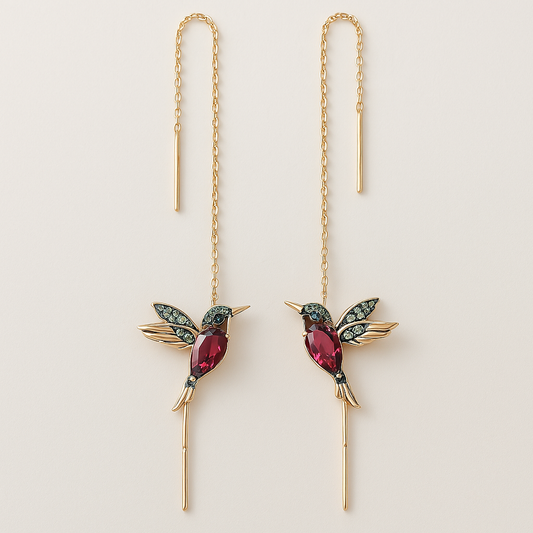 Hummingbird Threader Drop Earrings