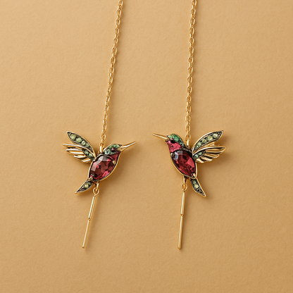 Hummingbird Threader Drop Earrings - view 2
