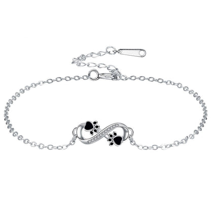 Infinity Paw Print Bracelet