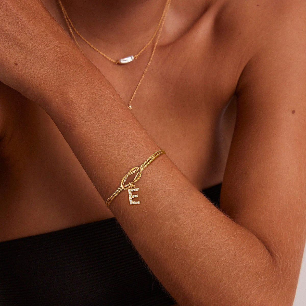 Knot Initial Charm Bracelet - view 3