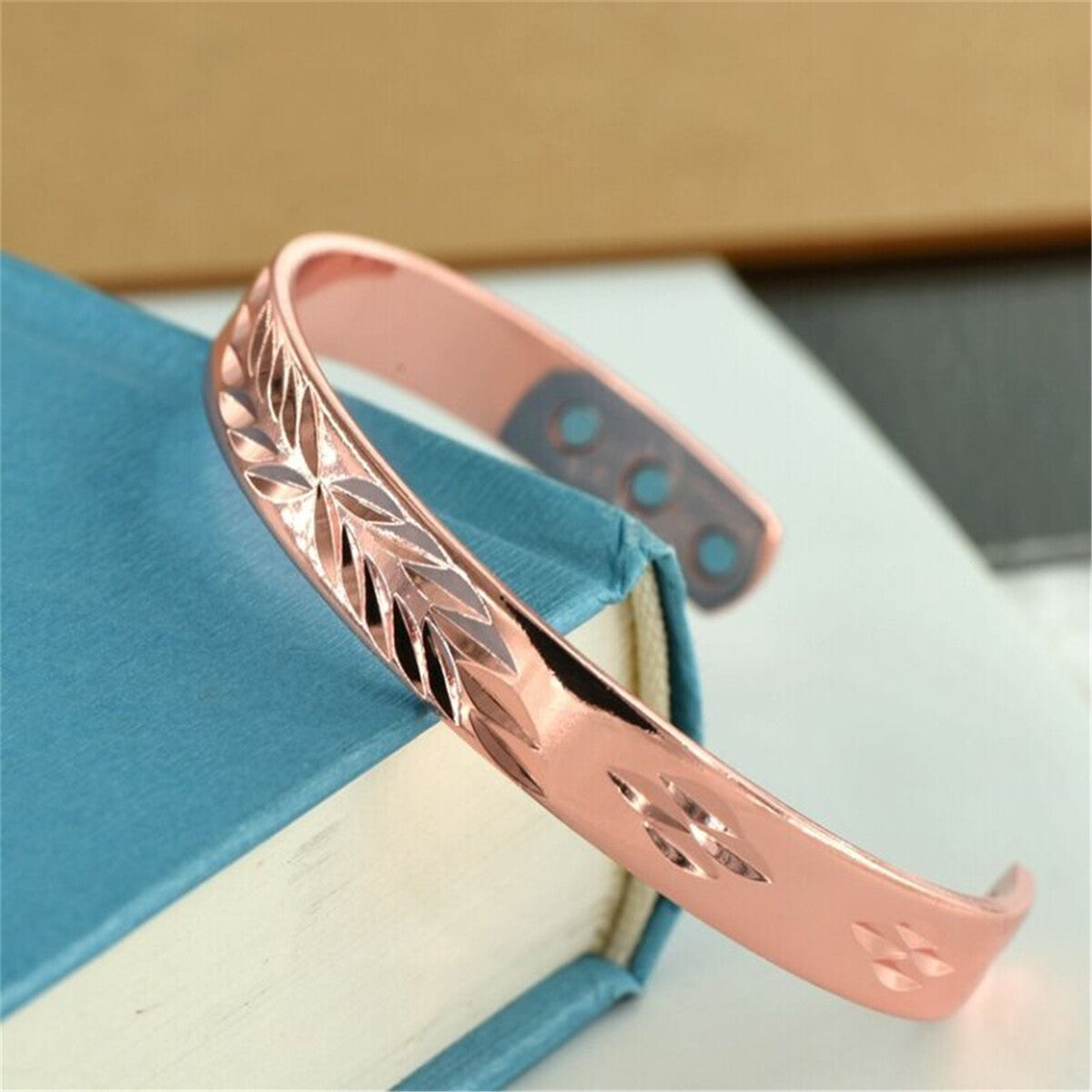 Leaf Cut Copper Cuff – view 3