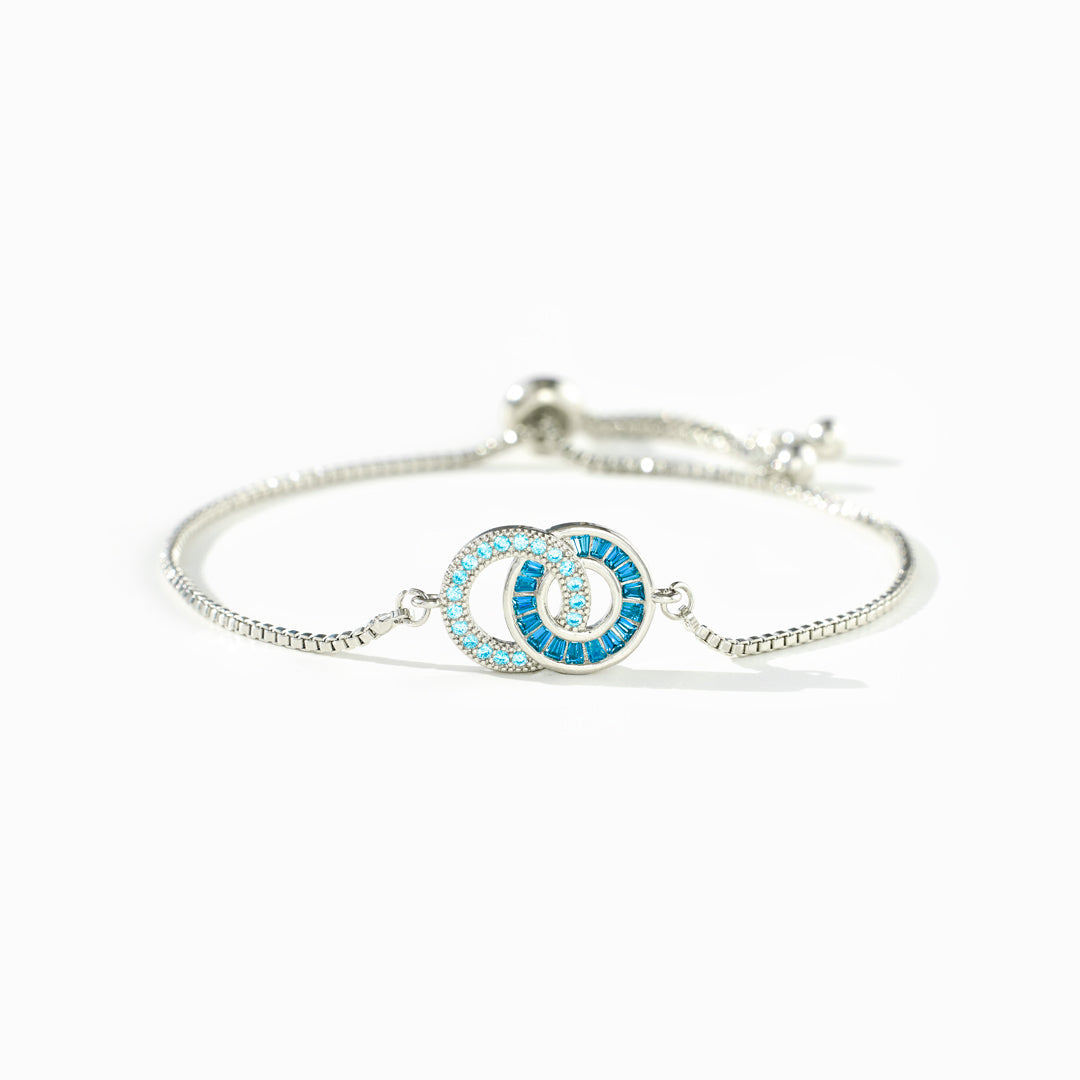 Linked Circles Silver-Tone Bracelet