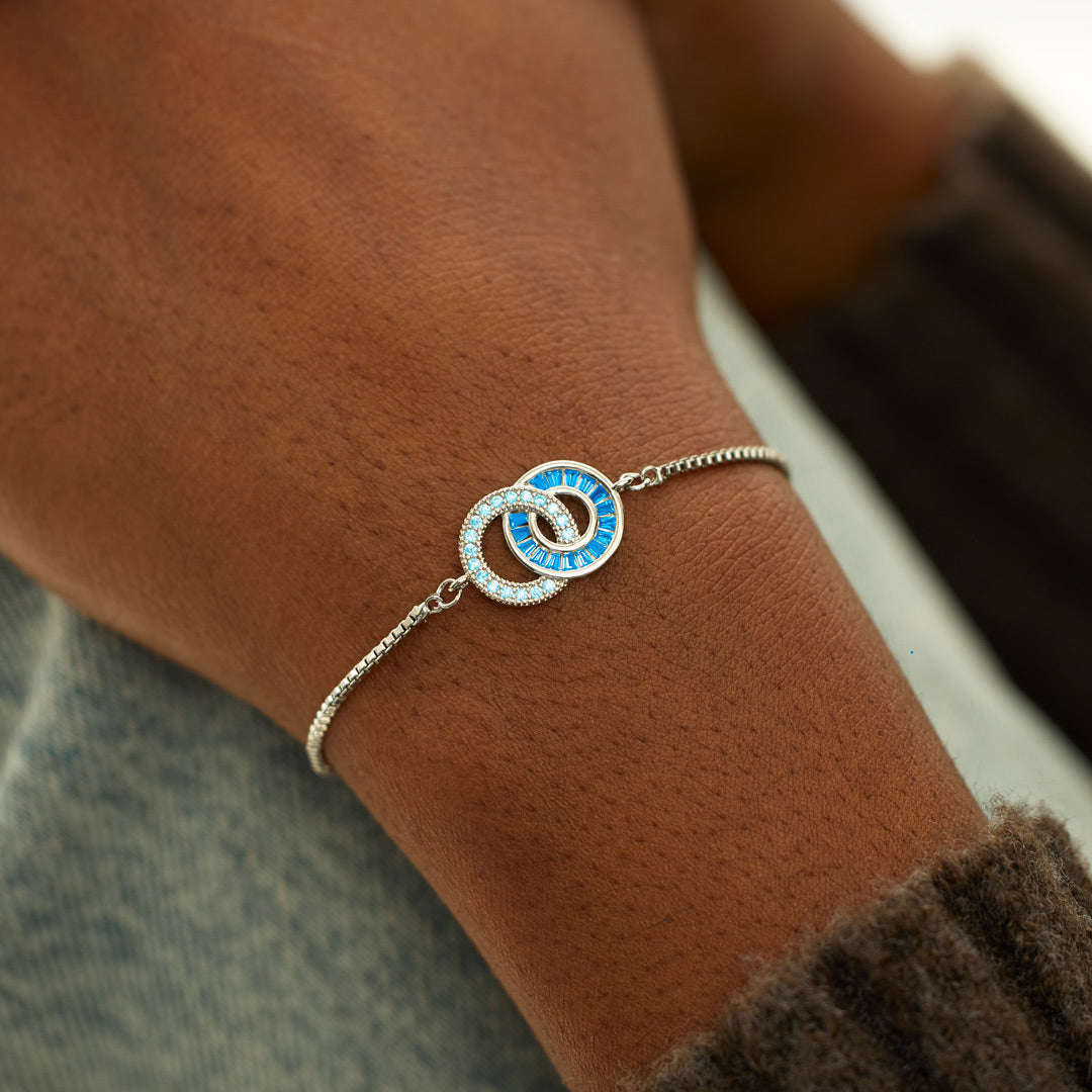 Linked Circles Silver-Tone Bracelet - view 2