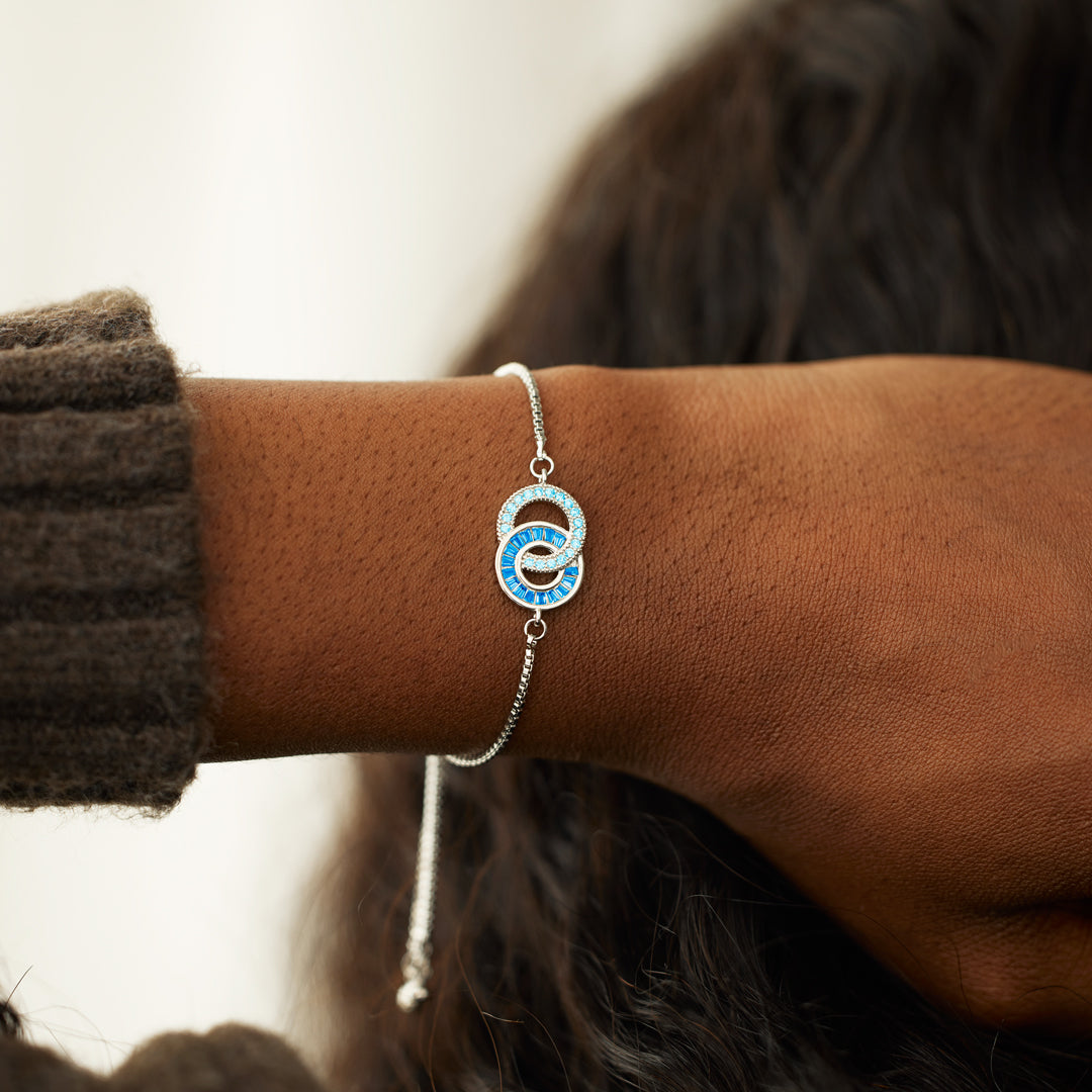 Linked Circles Silver-Tone Bracelet - view 3