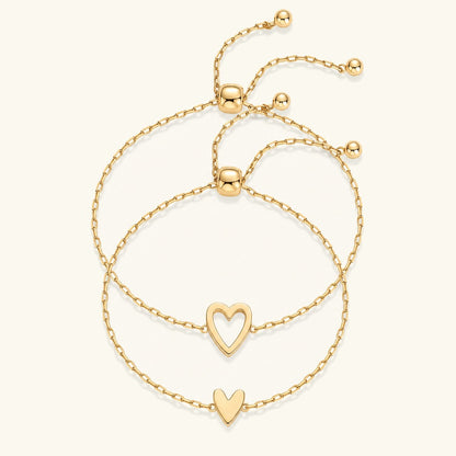 Matching Hearts Bracelet Set