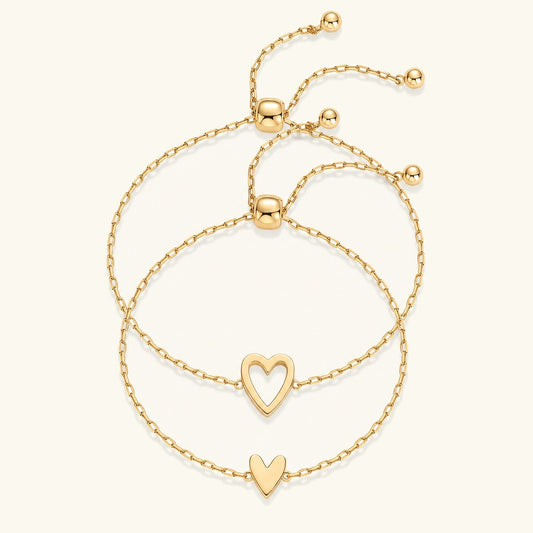 Matching Hearts Bracelet Set