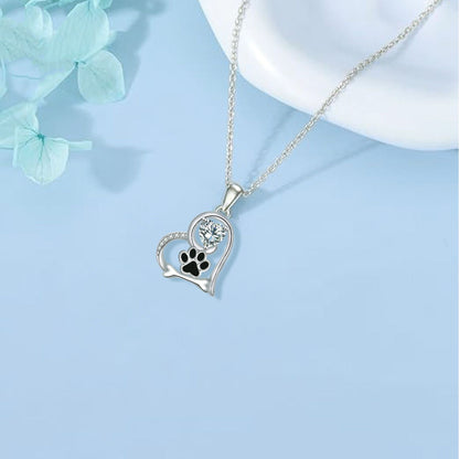 Paw and Bone Heart Necklace - view 2
