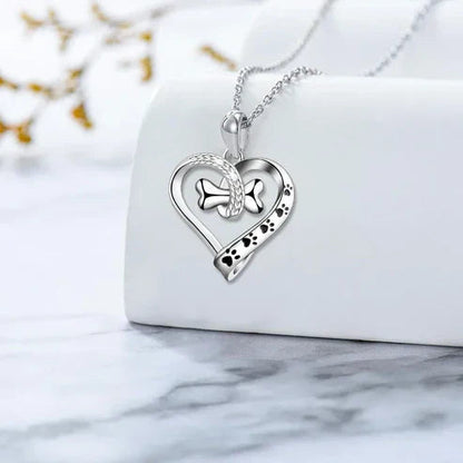 Paw, Heart & Bone Necklace and Earrings Set - view 4