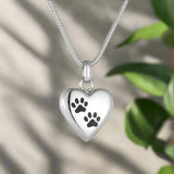 Paw Print Heart Keepsake Necklace