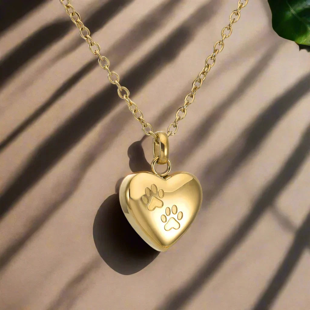 Paw Print Heart Keepsake Necklace - view 2