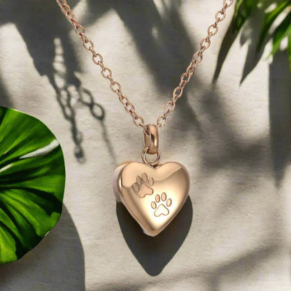 Paw Print Heart Keepsake Necklace - view 3