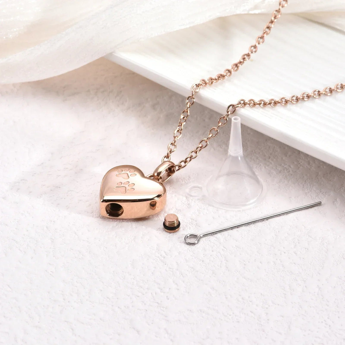 Paw Print Heart Keepsake Necklace - view 4