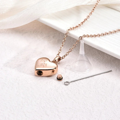 Paw Print Heart Keepsake Necklace - view 4
