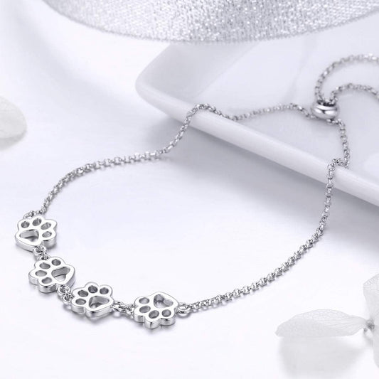 Paw Print Slider Bracelet