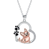 Puppy in a Heart Necklace