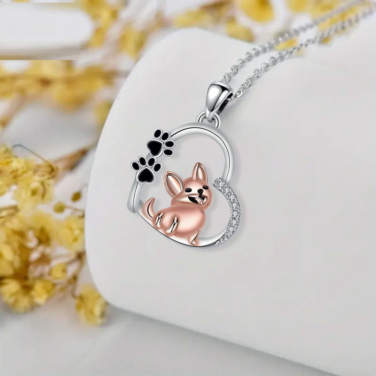 Puppy in a Heart Necklace - view 2