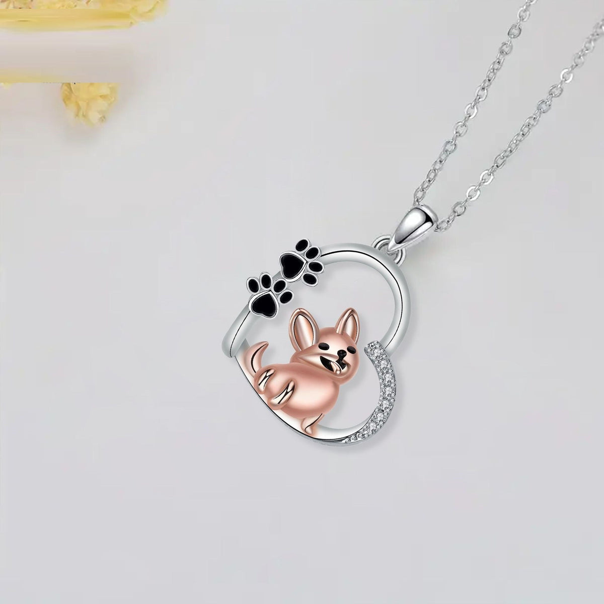 Puppy in a Heart Necklace - view 3