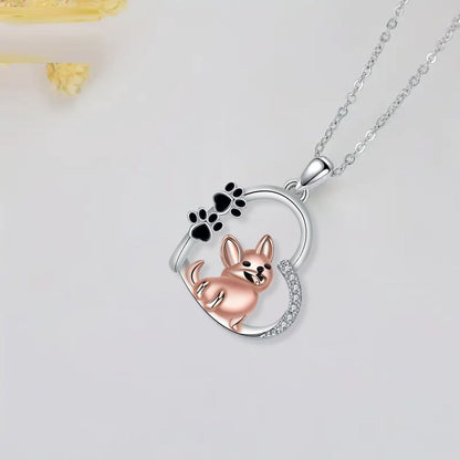 Puppy in a Heart Necklace - view 3