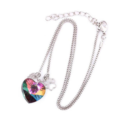 Rainbow Heart Paw Memorial Necklace - view 4