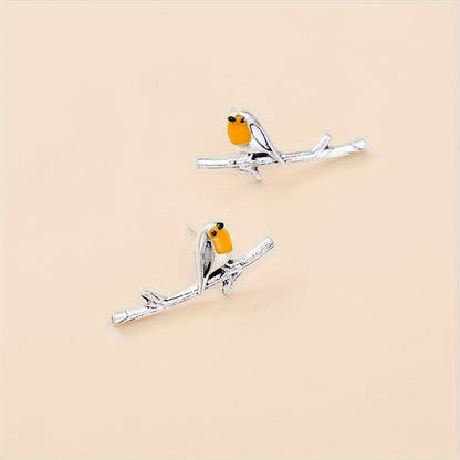 Robin on a Branch Earrings