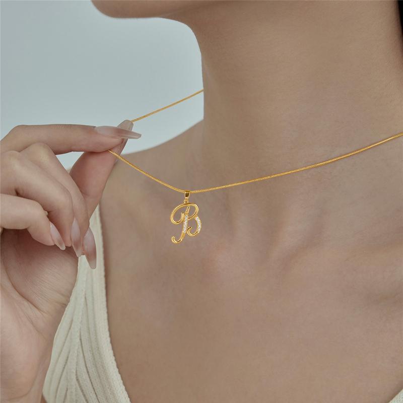 Script Initial Zirconia Necklace - view 5
