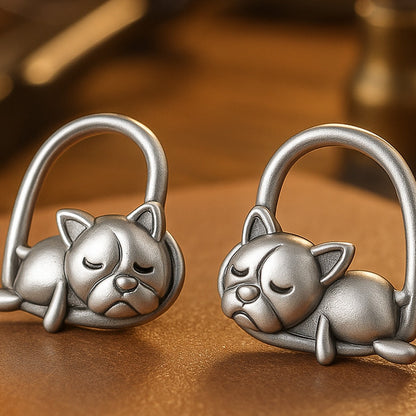 Sleeping Puppy Stud Earrings - view 2