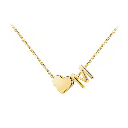 Tiny Heart and Initial Necklace