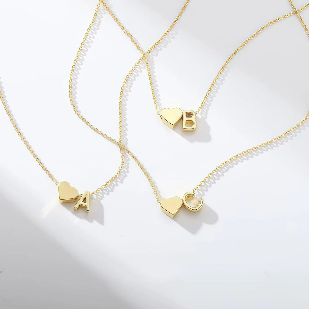 Tiny Heart and Initial Necklace - view 6