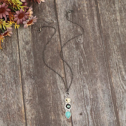 Turquoise Owl Bar Necklace - view 4